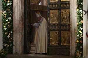 Pope Francis closing the Holy Door of St. Peter's basilica, Nov. 20, 2016.