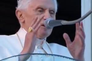 Pope Benedict XVI delivers his final papal benediction at Castel Gandolfo on Feb. 28, 2013.