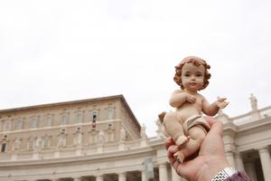 A Baby Jesus statue in St. Peter's Square on Dec. 11.





