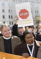 Clergy at interfaith rally about foreclosures in Washington, D.C., last November.