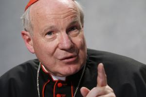 Cardinal Christoph Schönborn speaks at the launch of Amoris Laetitia at the Vatican April 8, 2016. 