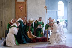 Celebrating Mass at Oklahoma's Clear Creek Monastery.