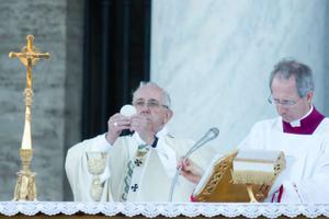 Pope Francis says Mass for Corpus Christi at the Basilica of St John Lateran in Rome, June 18, 2017. 