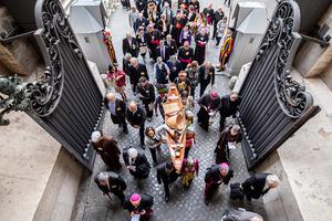 Pope Francis leads the opening procession of the Synod of Bishops for the Pan-Amazon Region from St. Peter’s Basilica to the Synod Hall, Oct. 7, 2019.