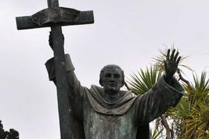 Statue of St. Junipero Serra inside Golden Gate park before it was toppled June 19, 2020. Statue of St. Junipero Serra inside Golden Gate park before it was toppled June 19, 2020.