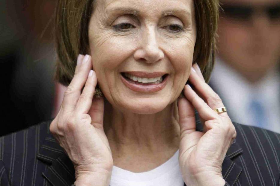 Tortured explanations: Speaker Pelosi at a May 10 press conference.