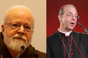 Cardinal Seán O’Malley of Boston (l) has followed the leadership of Archbishop William Lori of Baltimore (r) in bishop-accountability measures for his archdiocese.