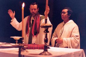 Father Stanley Rother was dedicated to serving the people of Guatemala, as shown in this archival Mass photo. 