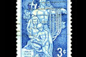U.S. Labor Day commemorative stamp, issued in 1956.