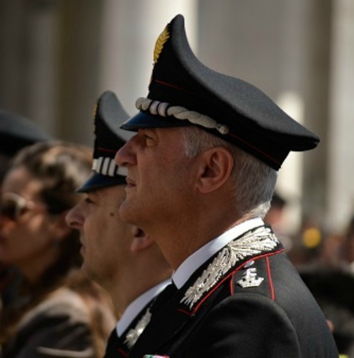 Italian Carabinieri police participate in a June 6 audience with Pope Francis.
