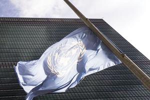 U.N. flag outside the United Nations headquarters in New York