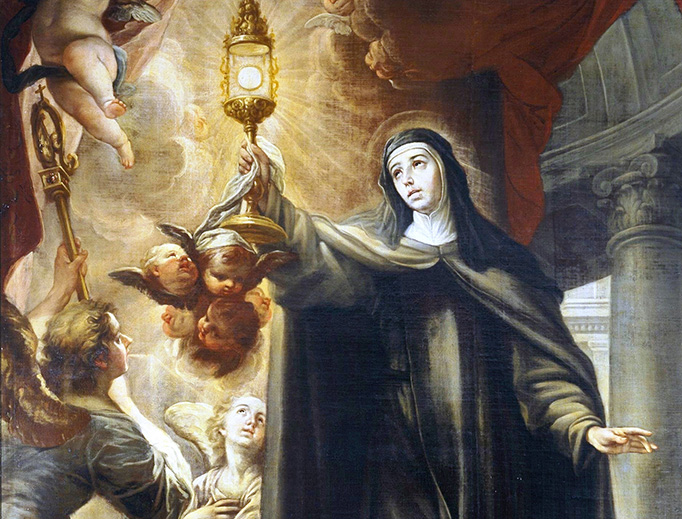 Isidoro Arredondo, “Saint Clare Driving Away the Infidels with the Eucharist,” 1693