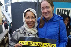 Siobhan O'Connor (right) with Cirita Watson (left) at the 'Silence Stops Now' rally in Baltimore Nov. 13.