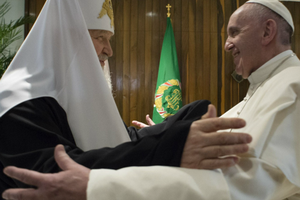  Pope Francis meets with Russian Orthodox Patriarch Kirill in Havana, Cuba, on Feb. 12.