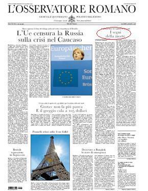 Sept. 3 issue of L'Osservatore Romano.