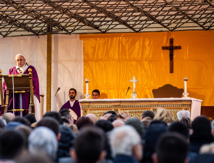 Pope Francis gives his homily at Laurentino Cemetery Nov. 2.