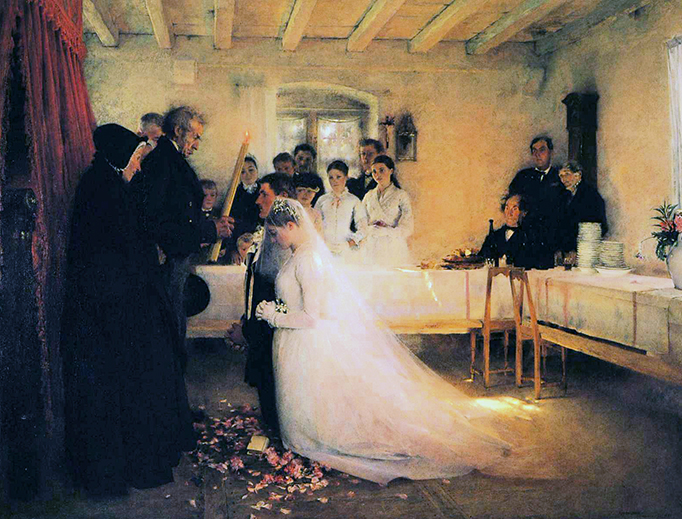 Pascal Dagnan-Bouveret, “Blessing of the Young Couple Before Marriage” (c. 1880)