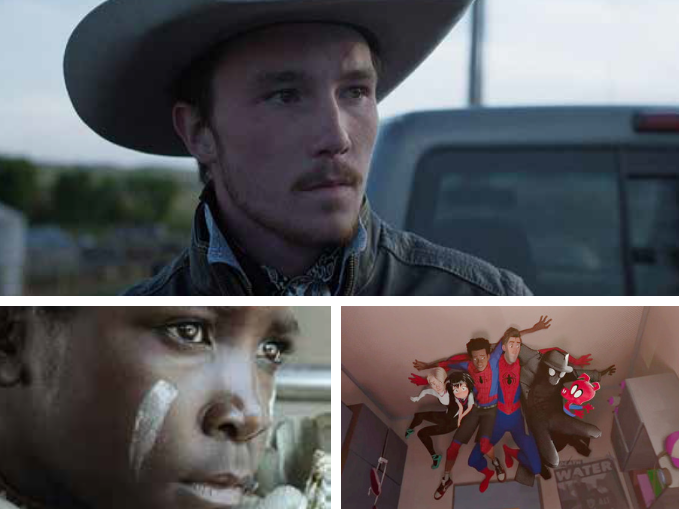 TOP 3. Clockwise: The Rider, Spider-Man: Into the Spider-Verse and I Am Not a Witch (Sony Pictures, Sony Pictures Animation and Arte Prize)