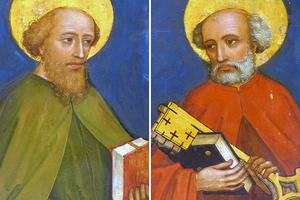 ‘Sts. Peter and Paul,’ Altar of St. Catherine (1465), Schwabach, Germany. Artist unknown.