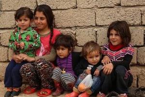 Refugee children at the Sharia Al Haman Hope Refugee Camp in Duhok, Iraq, March_28. 
