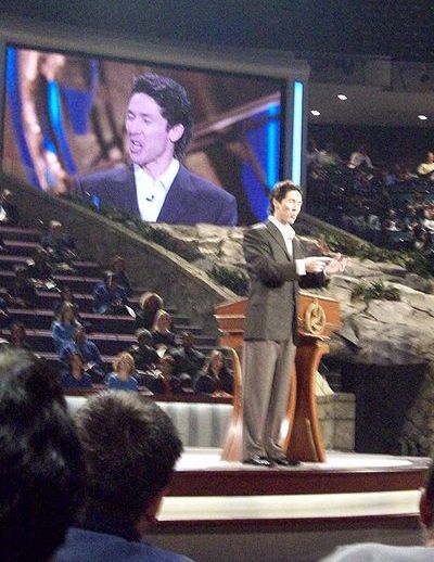 Joel Osteen at the Houston's Lakewood megachurch.