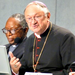 Archbishop Zygmunt Zimowski, president of the Pontifical Council for Health Care Workers, speaks Nov. 13 at the Vatican Press Office.