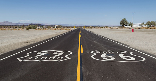 Historic Route 66 near Amboy (California, USA). 