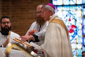 Bishop Joseph Strickland celebrates his first Latin Mass on June 11.