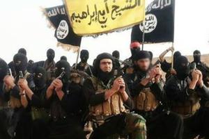 ISIS fighters photographed in Anbar, Iraq.