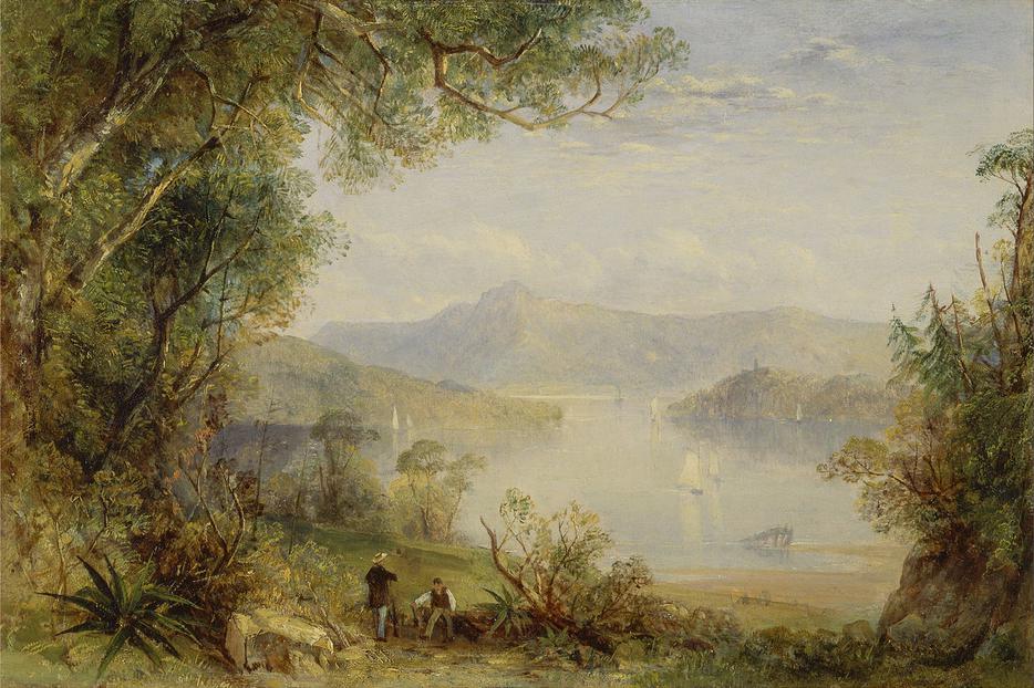 Thomas Creswick, “View on the Hudson River” (c. 1843)