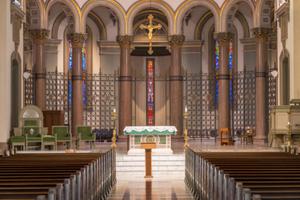 Altar inside the Cathedral of the Sacred Heart at Cathedral Place in Richmond, Virginia. 