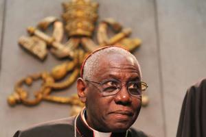 Cardinal Robert Sarah, prefect of the Congregation for Divine Worship and the Discipline of the Sacraments, speaks at the Vatican Feb. 10, 2015.