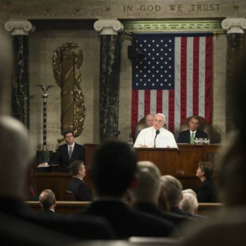 Pope Francis addresses the U.S. Congress on Sept. 24.