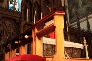 Not IKEA Church: The reredos and partial view of the sanctuary and apse at Saint John’s in Orange, NJ.