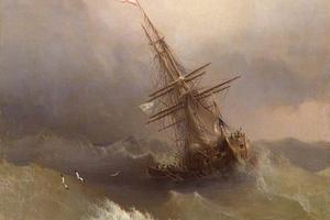 Ivan Konstantinovich Aivazovsky, “Ship in the Stormy Sea,” c. 1887