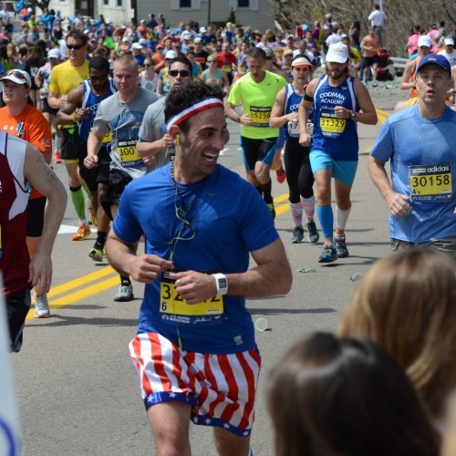 Timothy Vafides competes in the 118th Boston Marathon on April 21.