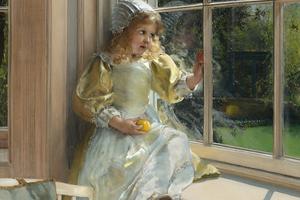 Laura Theresa Alma-Tadema, “A Looking Out O'Window, Sunshine”, 1881