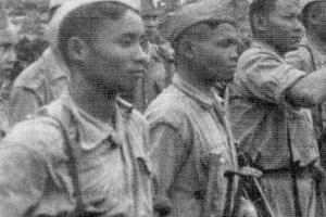 Guerilla fighters of the Pathet Lao, the group which martyred Father Mario Borzaga and Paul Thoj Xyooj in Laos in April 1960, are seen in Sam Nuea, 1953.
