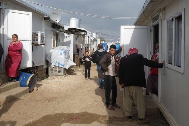 A center for internally displaced persons, most of whom are Christians, in Dawodiya, Iraq, April 10, 2016. 