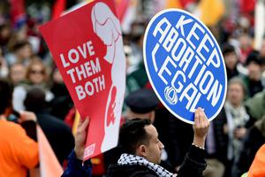Pro-abortion and pro-life activists demonstrate in front of the U.S. Supreme Court during the 47th annual March for Life on Jan. 24, 2020 in Washington, D.C.
