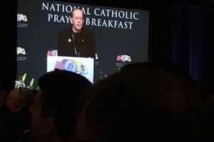 Bishop Thomas Olmsted addresses the National Catholic Prayer Breakfast on April 23 in Washington, D.C.