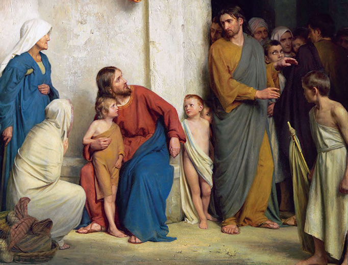 Carl Heinrich Bloch (1834-1890), "Let the Little Children Come Unto Me"