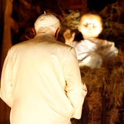 Benedict at the Vatican’s 2008 creche.