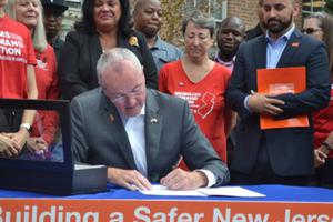 Governor Phil Murphy in Morristown. 