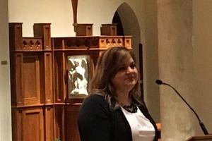 Abby Johnson speaks at Georgetown University on April 20.
