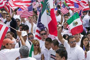 Immigration rally in Los Angeles. 