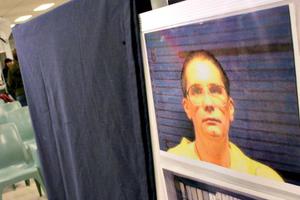 Convicted murderer Michael Ross is viewed on a stage at the Osborn Correctional Facility in Enfield, Conn. The state executed Ross by lethal injection May 13, 2005. 
