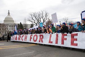 Crowds gather in Washington, D.C., for the March for Life in 2017.