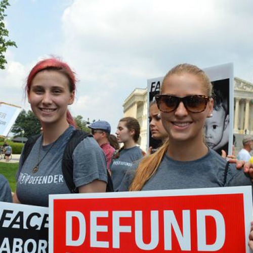 Participants in the student-organized Women Betrayed rally against Planned Parenthood at the U.S. Capitol on July 28. 