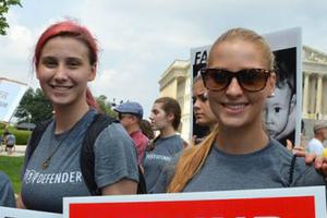 Participants in the student-organized Women Betrayed rally against Planned Parenthood at the U.S. Capitol on July 28. 